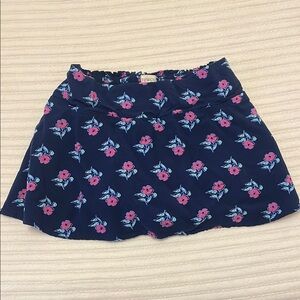 Crewcuts Navy Skort with Pink Floral Pattern